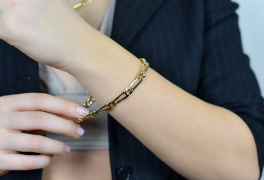 Thick Chain Bracelet Gold Color - Kayra.com